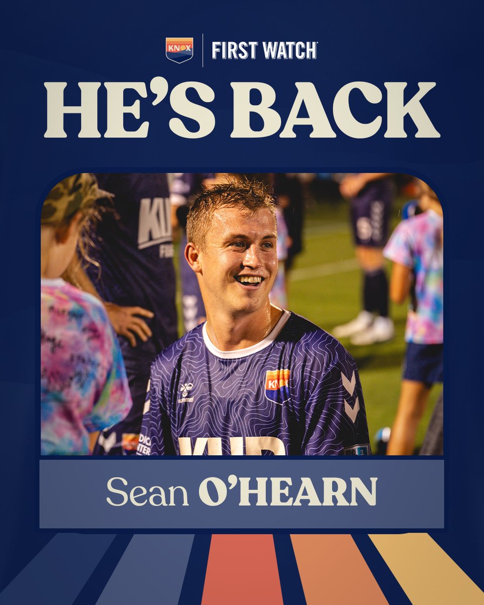OneKnoxSC's tweet photo. Sean O’Hearn is BACK.
The Pennsylvanian defender is joining us for his second One Knox season!
Our returning players are brought to you by the best brunch in town - First Watch
#LeagueOneDayOne https://t.co/bYJo1uFyIU