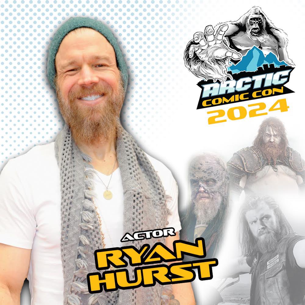 We are excited to announce Ryan Hurst as our next guest for Arctic Comic Con April 27th &amp; 28th, 2024 at The Dena Ina Center. Tickets on sale now at ArcticComicCon.com 

#ACCA2024 #Alaska #anchorage #comiccon #acca #RyanHurst #SonsOfAnarchy #WalkingDead
