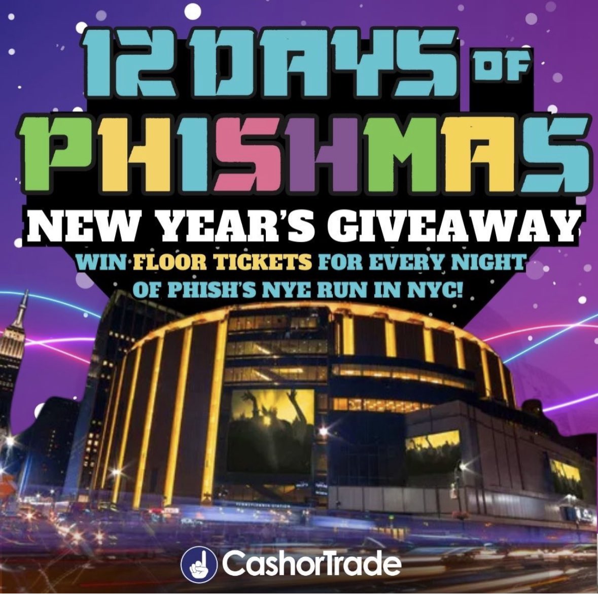 WIN a pair of GA FLOOR tickets to any night of <a href="/Phish/">Phish</a>'s 4-Day New Year's run at Madison Square Garden. 🎊🎟️🎄
Enter <a href="/CashorTrade/">CashorTrade</a> giveaway here: cashortrade.org/gratefulgiveaw…