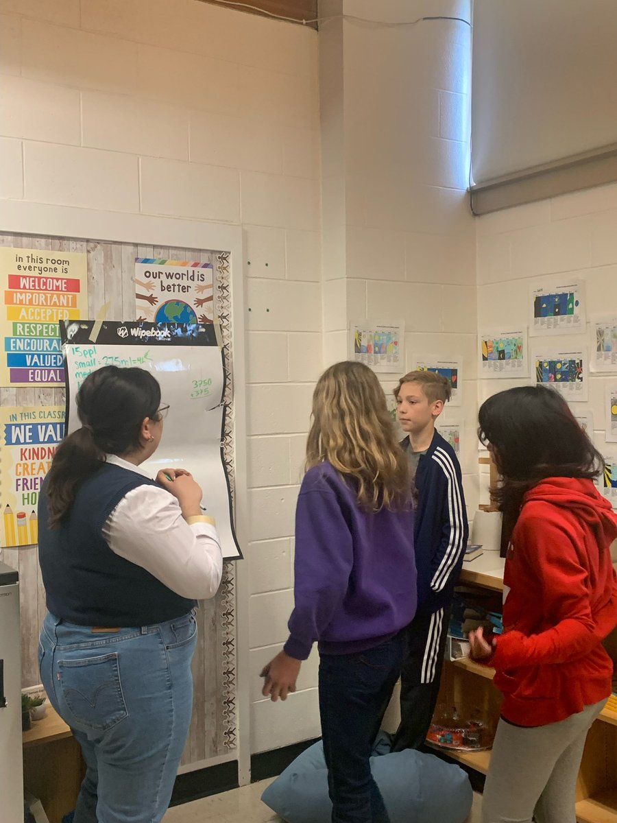 mmecook3's tweet photo. Awesome thinking and engagement today in Grade 6 @JeanneSauveHP Problems with meaningful context creates engagement and builds conceptual understanding in math. @CDaleMath @YourMrsWilson @HPCDSB https://t.co/uVPm7daLCV