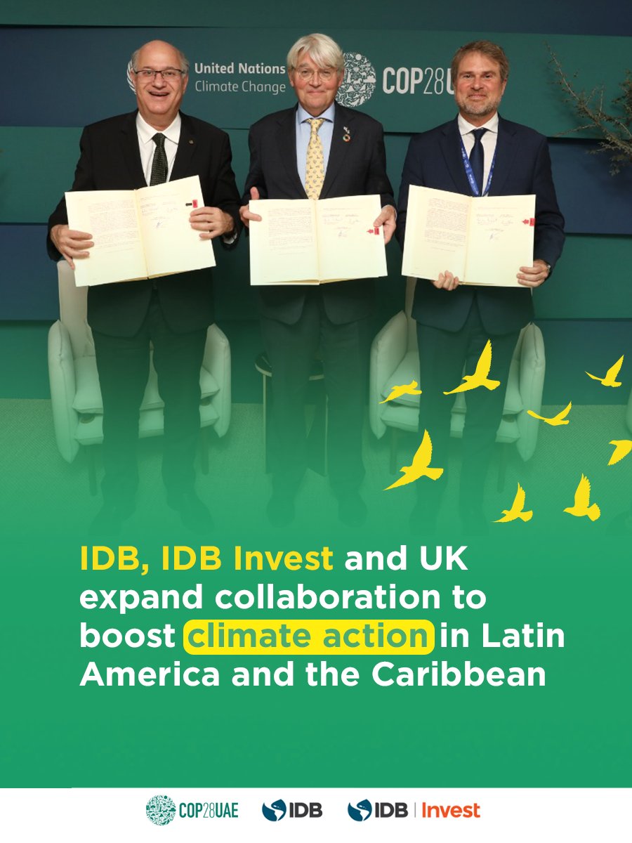 IDB Group and <a href="/FCDOGovUK/">Foreign, Commonwealth & Development Office</a> are broadening the impact of #UKSIP to target climate adaptation, resilience, and nature-based solutions, expanding to #Caribbean and #CentralAmerica, while continuing ongoing efforts in Brazil, Colombia, Mexico, and Peru. #COP28 bit.ly/41nZws1