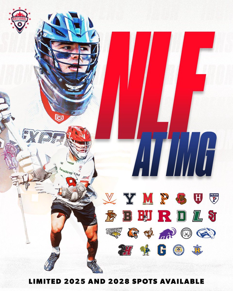 Exceptional players. Elite coaching staff. Unrivaled experience. 

NLF at IMG is coming soon. ‘25 and ‘28 spots available. 

REGISTER HERE: …onallacrossefederation.leagueapps.com/events/4039418…
