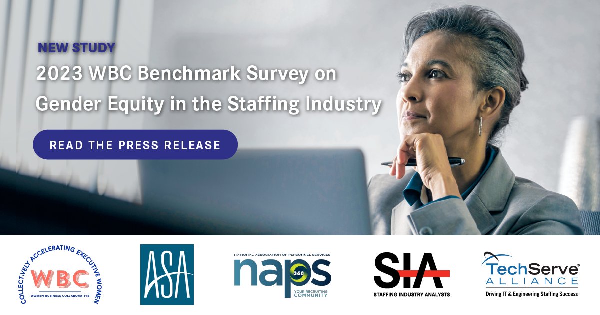 Women comprise the majority of internal workforces in US #staffing firms, but remain underrepresented at #leadership levels, according to our latest gender equity #research.

Read the full press release > lnkd.in/g-HJkkGx

#genderequity #diversity #equity #inclusion