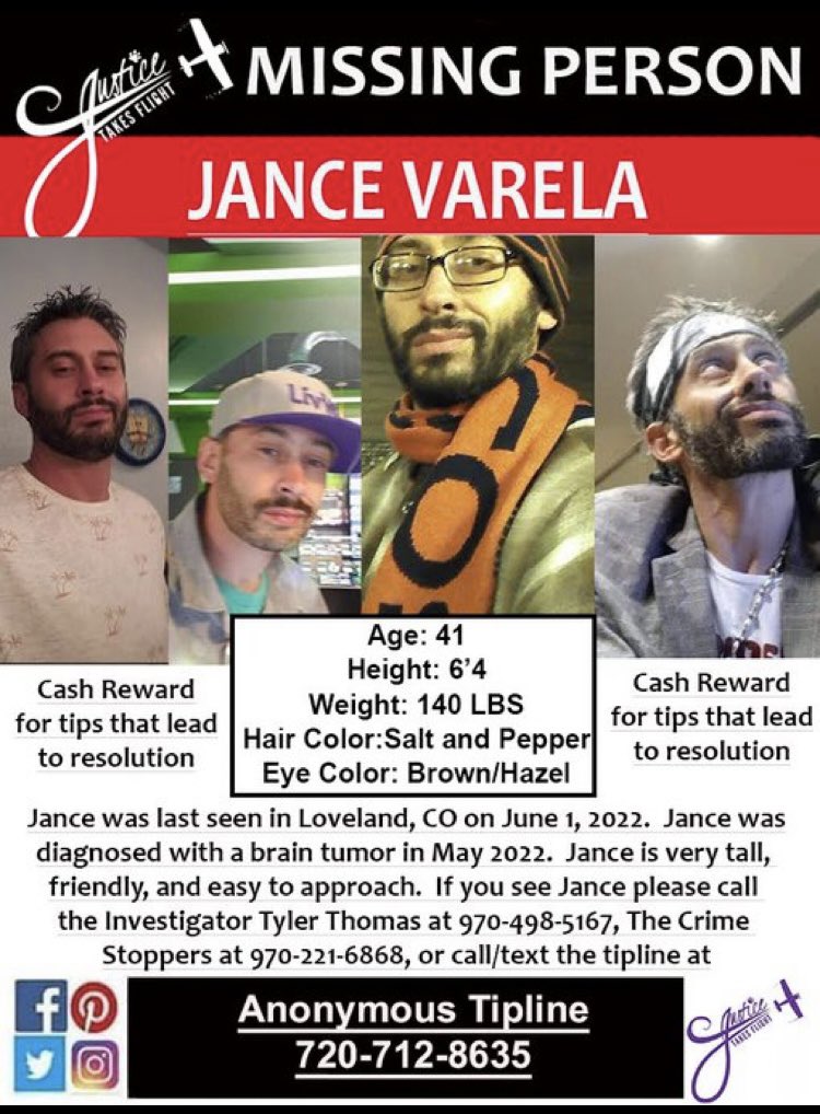 Jance Varela
Missing from Fort Collins / Loveland, Co.
#JanceVarela
#MissingPosterMonday