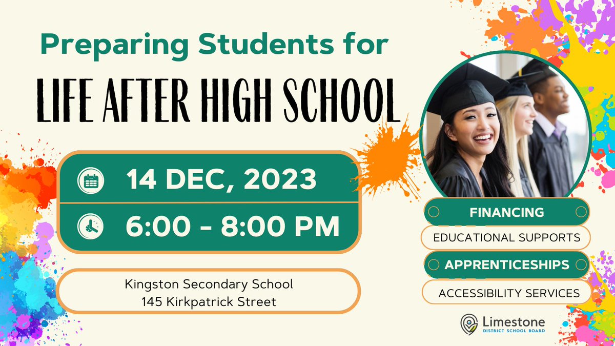 Grade 11/12 students and families check it out! Evening of great info preparing students for life after high school. Sessions include financial services, apprenticeships and educational supports. Thurs. Dec. 14, 6 -8 pm, Kingston Secondary School. Register bit.ly/life_after_hig…