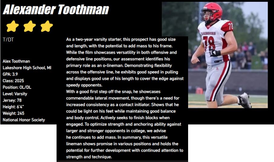 Thank you to @ccprospects23 for the rating and write up. Embrace the Grind. @OLCoachPatD @StrengthCoachG @josephpatrick20 @midwestathletics @theUCReport @EliteFBNetwork @GeorgeYarberry @TheD_Zone @mdwestathletics @PrepRedZoneMI @MIExposure @MIFBallRecruit