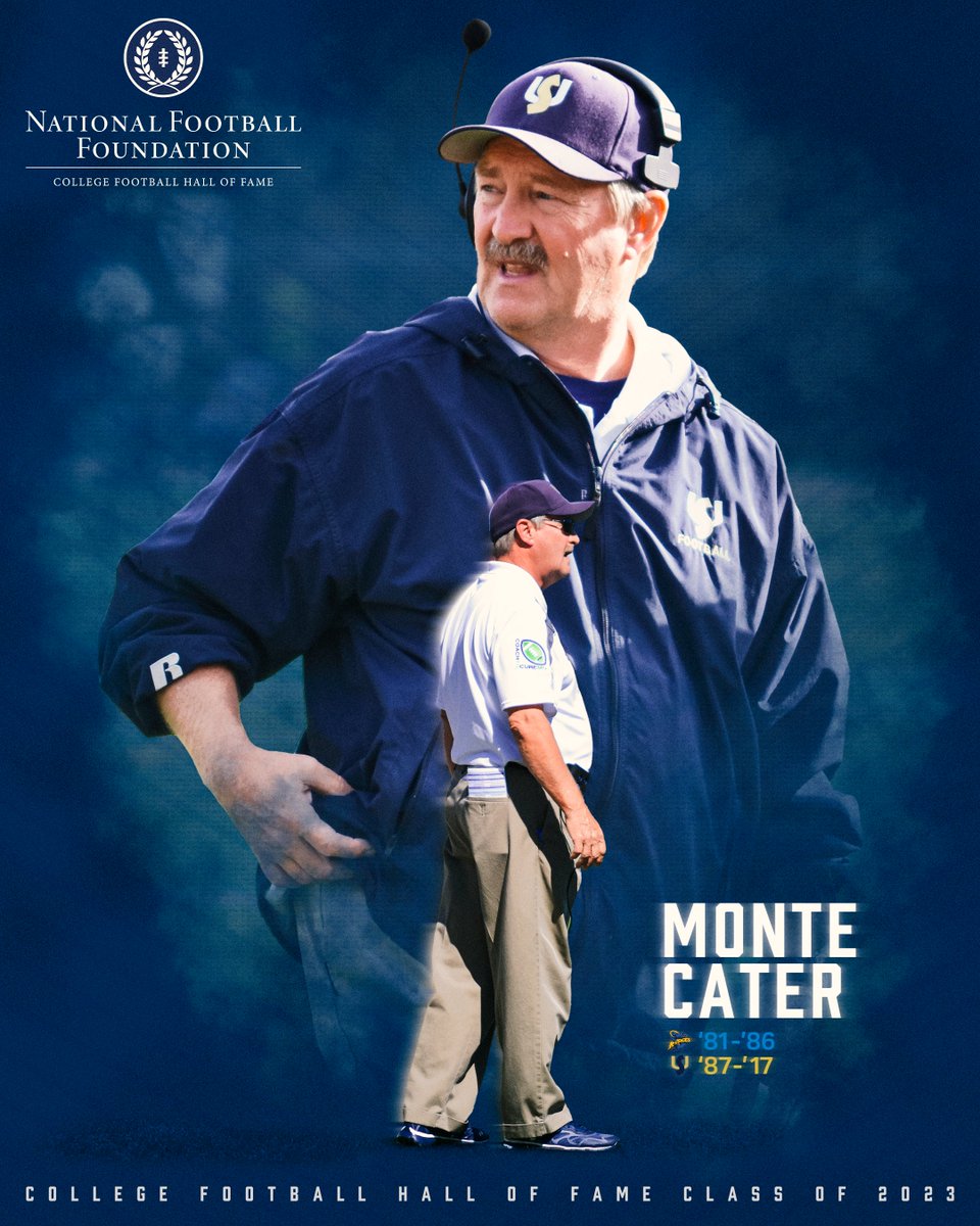NFFNetwork's tweet photo. We look forward to honoring legendary Head Coach Monte Cater as one of the newest members in the College Football Hall of Fame!

Tune in to the Awards Press Conference on ESPN+ tomorrow at 12pm EST | 9am PST to hear from him: https://t.co/kyOZHpcZvd

#HonoringLegends https://t.co/CcXfOuxWFH