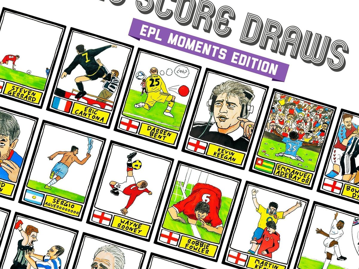 CheapPanini's tweet image. 📍Pinned tweet
✍️Hey we're Alex & Sian and we've accidentally spent a decade drawing 20,000 footballers quite badly
🛒NEW (cheaper!) UK shop: noscoredraws.com
🛒Etsy (still works!): etsy.com/uk/shop/Panini…
📚BOOK: amazon.co.uk/Unofficial-Wor…
RTs spread the joy/pain x