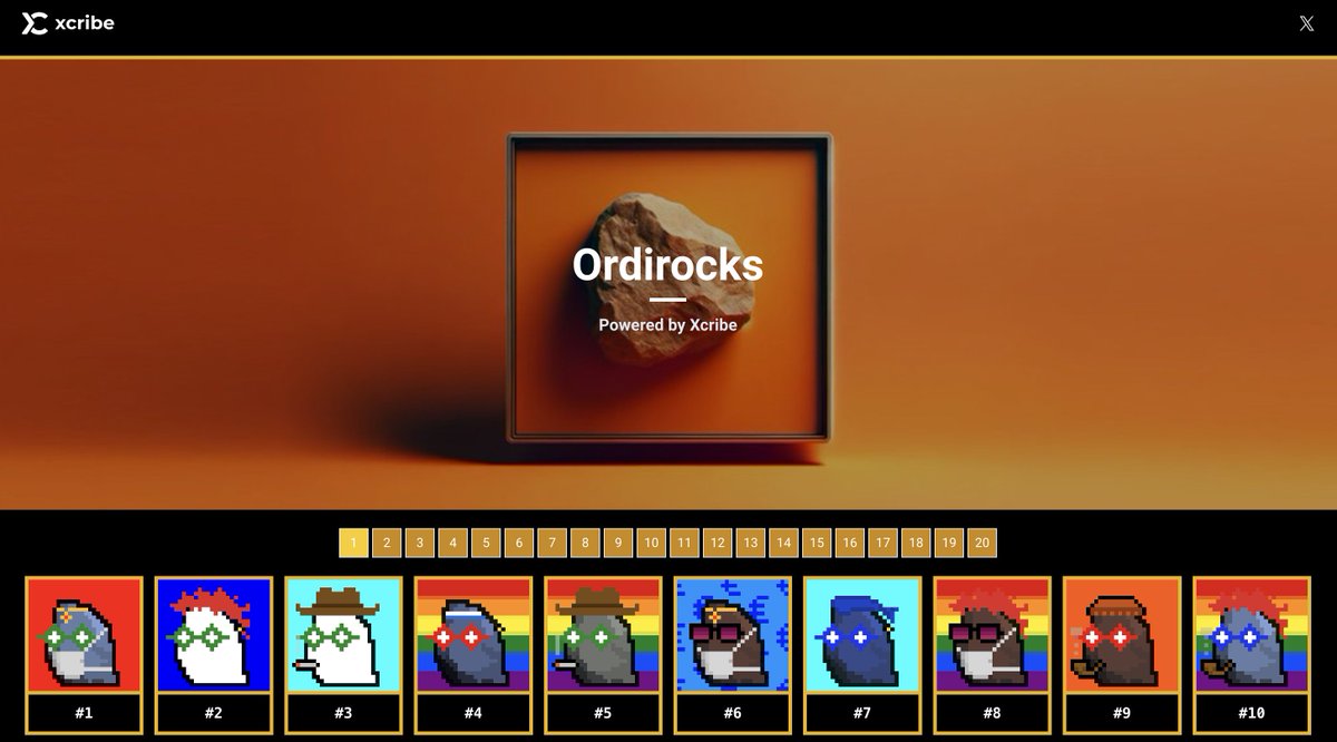 xcribe_io's tweet photo. We created this website for the @OrdiRocks community to enable the entire space to explore the entire collection and better collect unique pieces through the direct link to @MEonBTC . Collect them all!

https://t.co/hA2FvzYipT https://t.co/cdojloEgVN