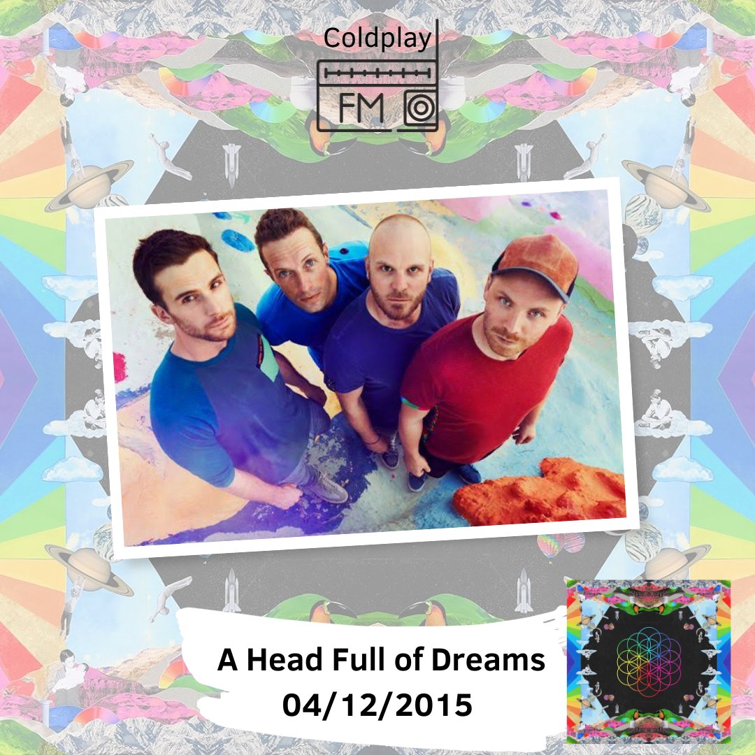 coldplay_fm's tweet photo. Feliz aniversário, A Head Full of Dreams!

8 anos desde o lançamento do 7° álbum de estúdio do @coldplay. Aqui no Brasil, tivemos a passagem da turnê AHFOD em 2016 e 2017, contando com a gravação do 'Live in São Paulo' 😍🇧🇷

Qual é a sua música favorita do álbum?

#ColdplayFM #ColdplayBR #ColdplayBrasil #Coldplay #AHFOD 
@coldplay