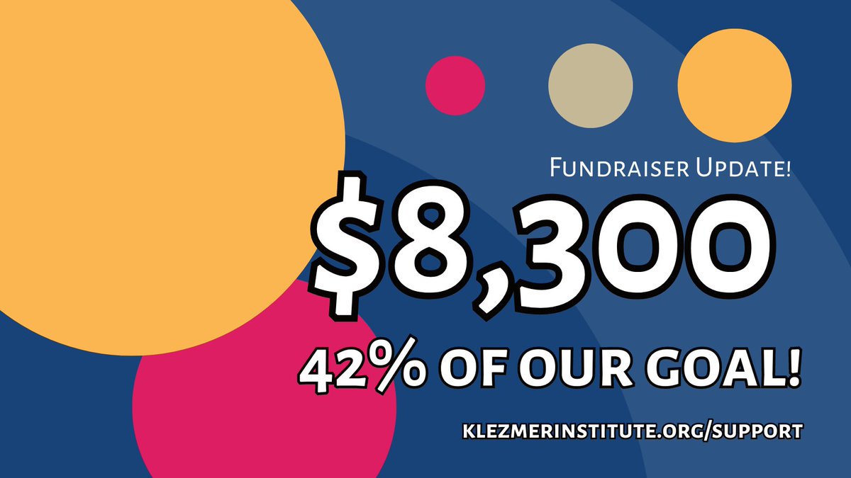 We set a very ambitious goal for this fundraiser and we're almost done with the campaign!If you have already donated, thank you! 
Still thinking about donating? Your donation might get us across the 50% threshold!

#klezmerinstitute #annualfundraiser #ashkenazicexpressiveculture