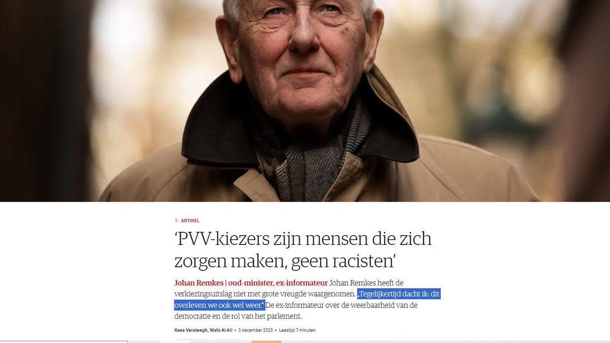 Stop de persen; ouwe, witte mannelijke VVD'er 'oveleeft racisme wel weer' - ik ga mezelf rust gunnen en dit niet lezen. Wat een klucht.