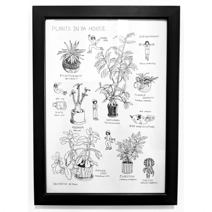 Botanical+で展示した作品🌿
「いえのこ」
A4コピー用紙で一発描き。
余白の意識を挑戦してみました。 