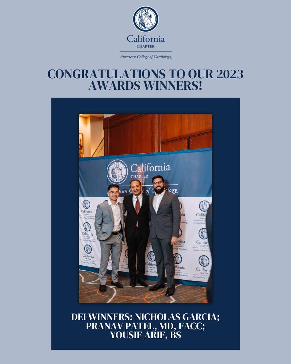 Woohoo! Congrats to all of our 2023 Award Winners!🎉 Not Pictured: -George L. Smith Advocate of the Year: Gerald W. Bourne, MD, FACC -Elliot Rapaport Cardiologist of the Year: Matthew J Budoff, MD, FACC -CV Team Member of the Year: Simona Campa, ACNP-BC