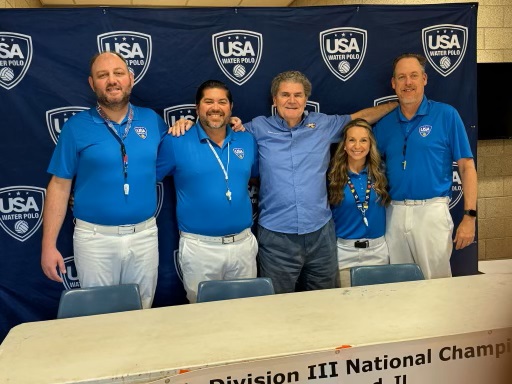Congrats to our USA Water Polo Men's  Division 3 Collegiate National Championship referees: Aleks Mitrevski, Fred Sicard, Tiffany Urbanski &amp; Mike Stewart.  Special thanks to Bret Bernard for serving as Head Referee. <a href="/USAWP/">USA Water Polo</a>