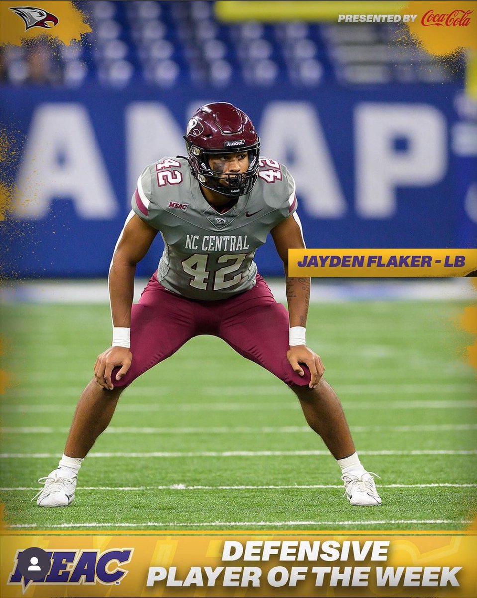 MrFood4Thought's tweet photo. @Jflakes807 is an absolute beast! 

Lead the MEAC conference with 85 tackles (54 solo, 31 assisted) 
12 TFL tot. 44 yards, 
2 FF &amp; 5 sacks 
1 INT against UCLA 
1st team ALL MEAC 

6’4 225 running a 4.4 40 - ranked as one of the top LB in all of college football according to PPF https://t.co/KqFh9KYwYc