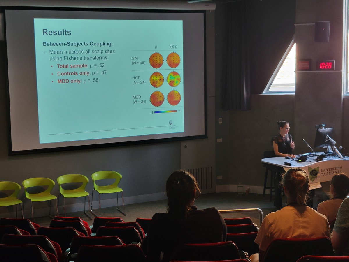 DoktorGen's tweet image. Dr Frances De Blasio explains how delta-alpha coupling is altered in major depressive disorder and predicts depressive symptoms @ASocPsy #ASP2023

#depression #EEG #biomarker @_JessicaMills