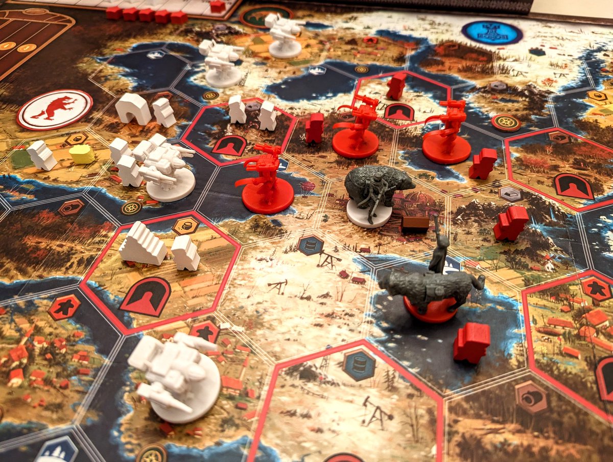 djisom's tweet photo. Game two of Scythe for #DeepDiveDecember ended just before all out war ensued. Anna and Wojtek took over the factory just in time to secure victory. https://t.co/x0KPC3NRCi