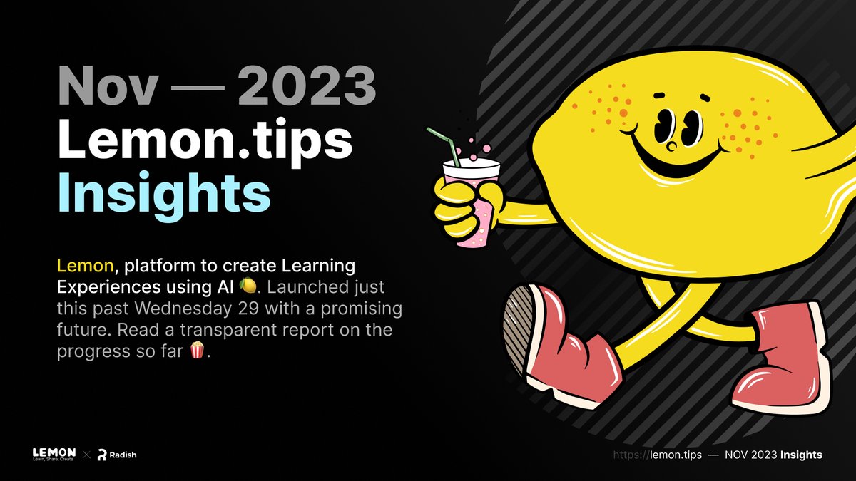 radish_la's tweet photo. Last week our team at Radish launched https://t.co/N4WFEboWOA 🔗. A platform to create Learning Experiences using AI 🍋. We decided to  not overthink about current features and just move with a date.

And in just a few days we have got a future-promising traction 🥰🥳

More... https://t.co/H1sYIRLYIB
