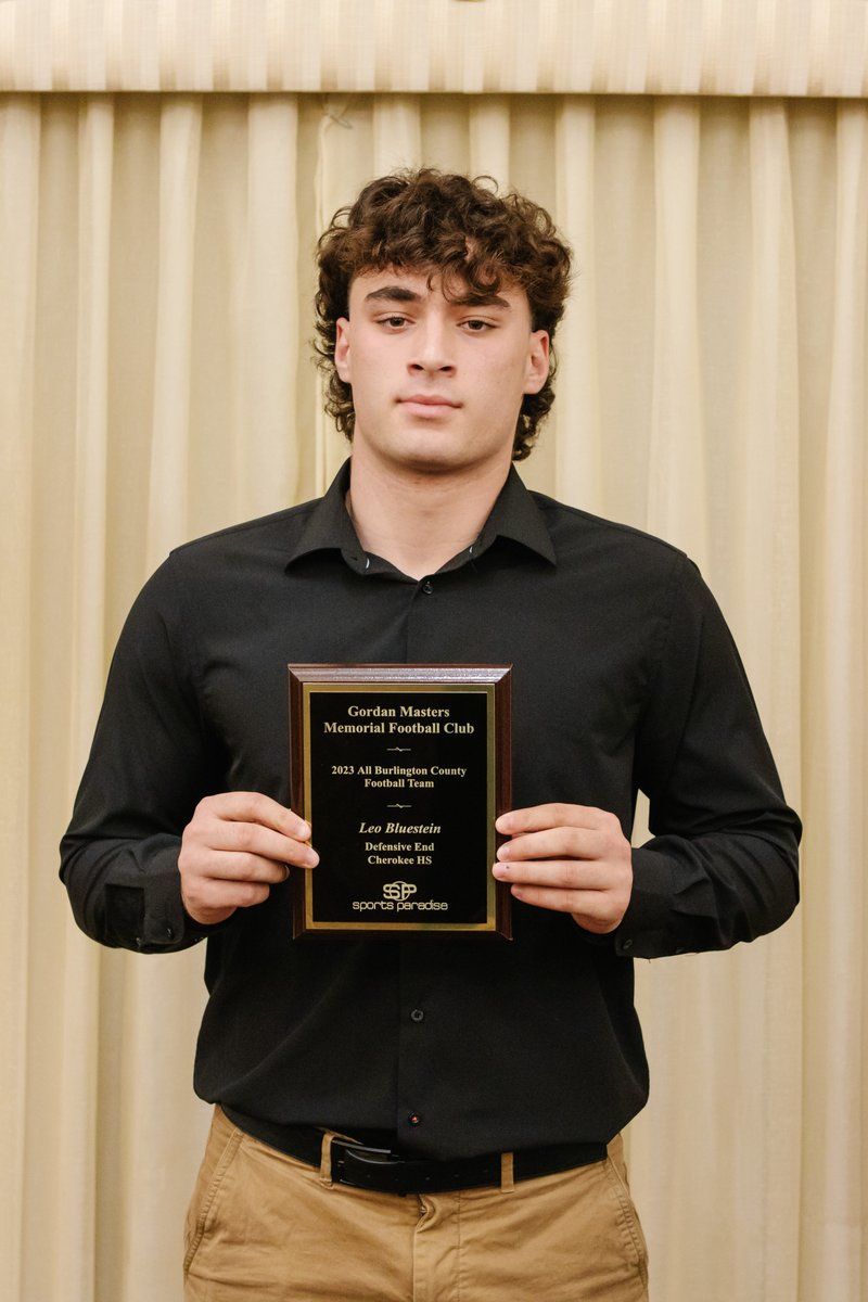 The Gordon-Masters Memorial Burlington County Football Club congratulates Cherokee High School Defensive End Leo Bluestein on being named to the 2023 All-County Team. #LeoBluestein #CherokeeHighSchool