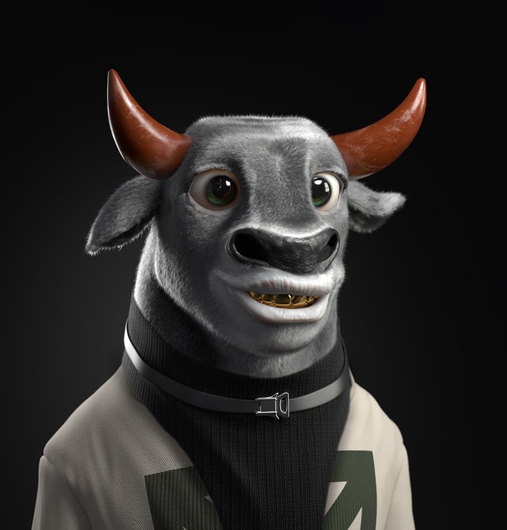 kwhizza's tweet image. I'm going to periodically post my favorite @Crypto_Bull_Soc  bull that's near floor and shouldn't be. 
today we have bull 803. 
Price: 0.175E
#Rare traits - Clothing: White sweater with black collar 0.45% , Fur : smiling silver 0.95% 

#1Herd1Motion #BeABull #BullRun…