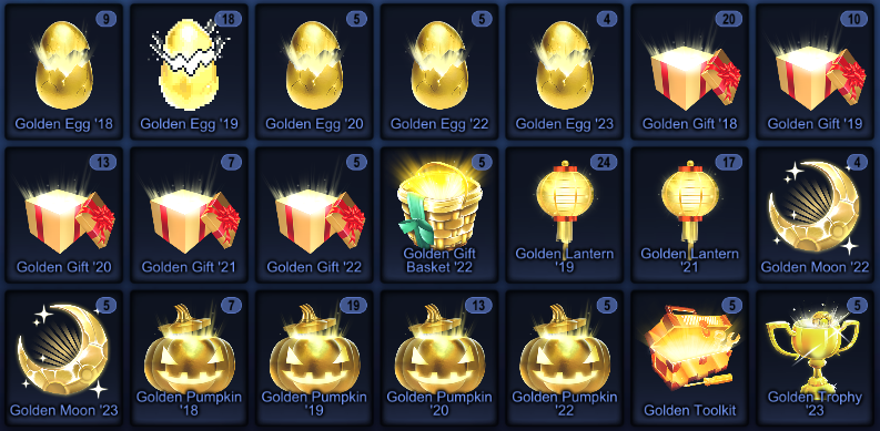rloldfarts's tweet photo. Only 24 hours left for trading and giveaways. Help me get rid of all these darn Gold Drops! Bring a friend and get a few more! https://t.co/lbjkhTN8jx https://t.co/q8as54IZGA