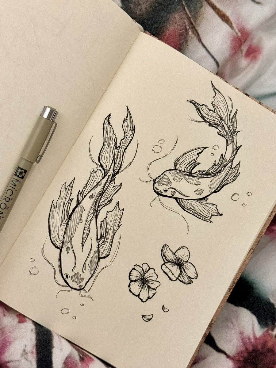 Haven’t drawn in a while Here’s some Koi fish 🎏