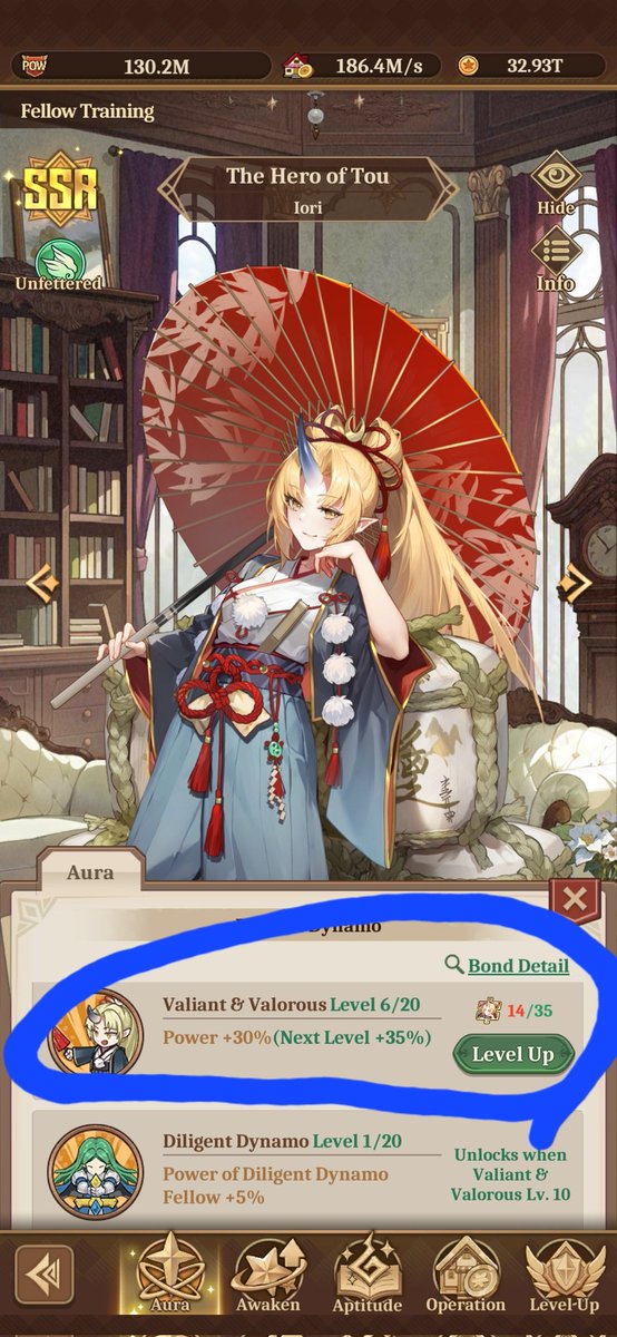 DavidJRobinson5's tweet photo. @slowlife_isekai Can you provide more info on Ioris' Valiant &amp; Valorous aura?
As per the image I have leveled it up to lvl 6 and should be receiving a 30% boost to power. But what impacts this? I've used elixirs and only received the 3k power, no 30% boost? https://t.co/w0kUhCjd3u