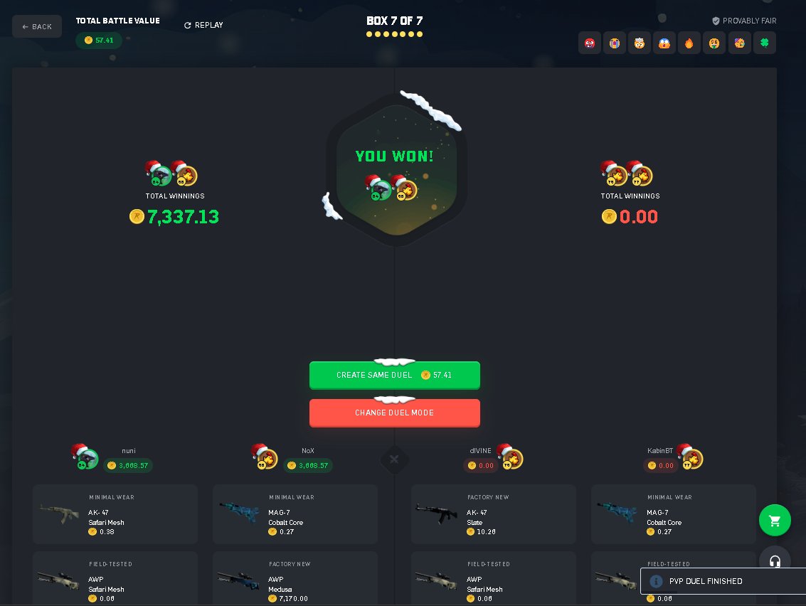 Im_NoXs's tweet photo. okay @CSGORoll 0.0045% top item pull ! and next battle same ! 150c to 4500c https://t.co/94KxpoFDXP