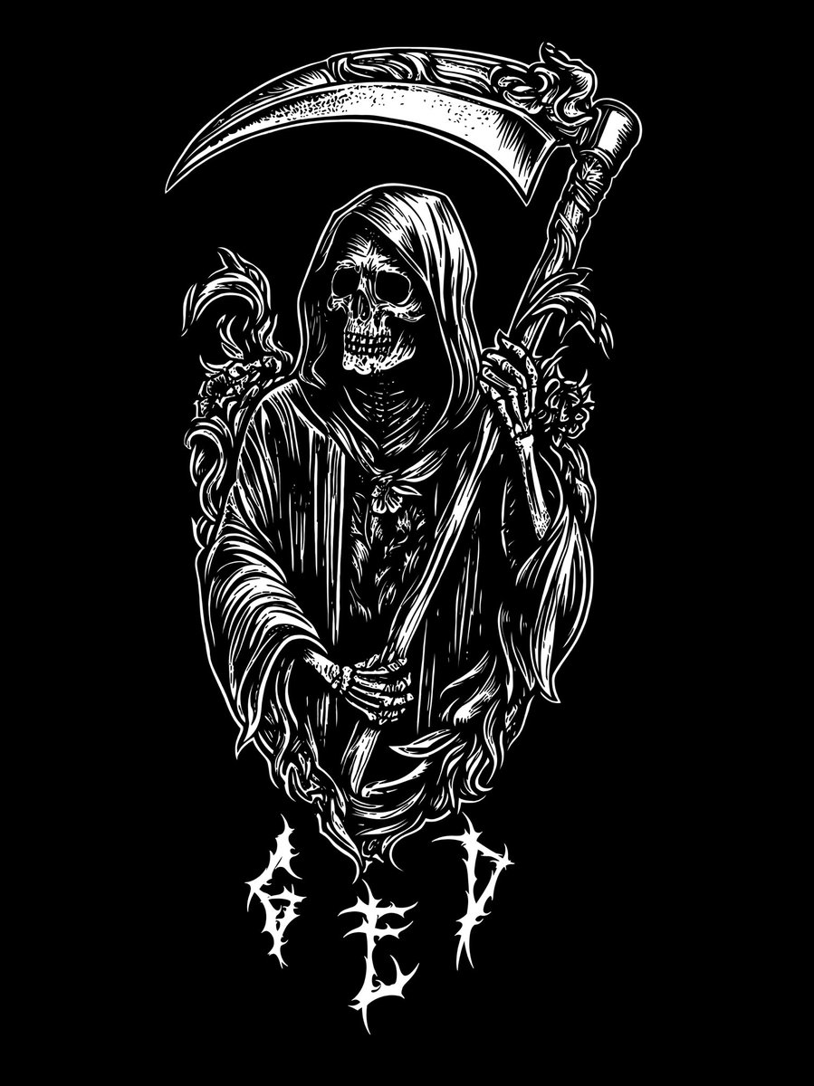 KnightWatchPub's tweet image. New design I’m working on. Tis the season of giving…me money through my Etsy store for chocolate milk. #art #artist #reaper #death #occult #heavymetal #etsy