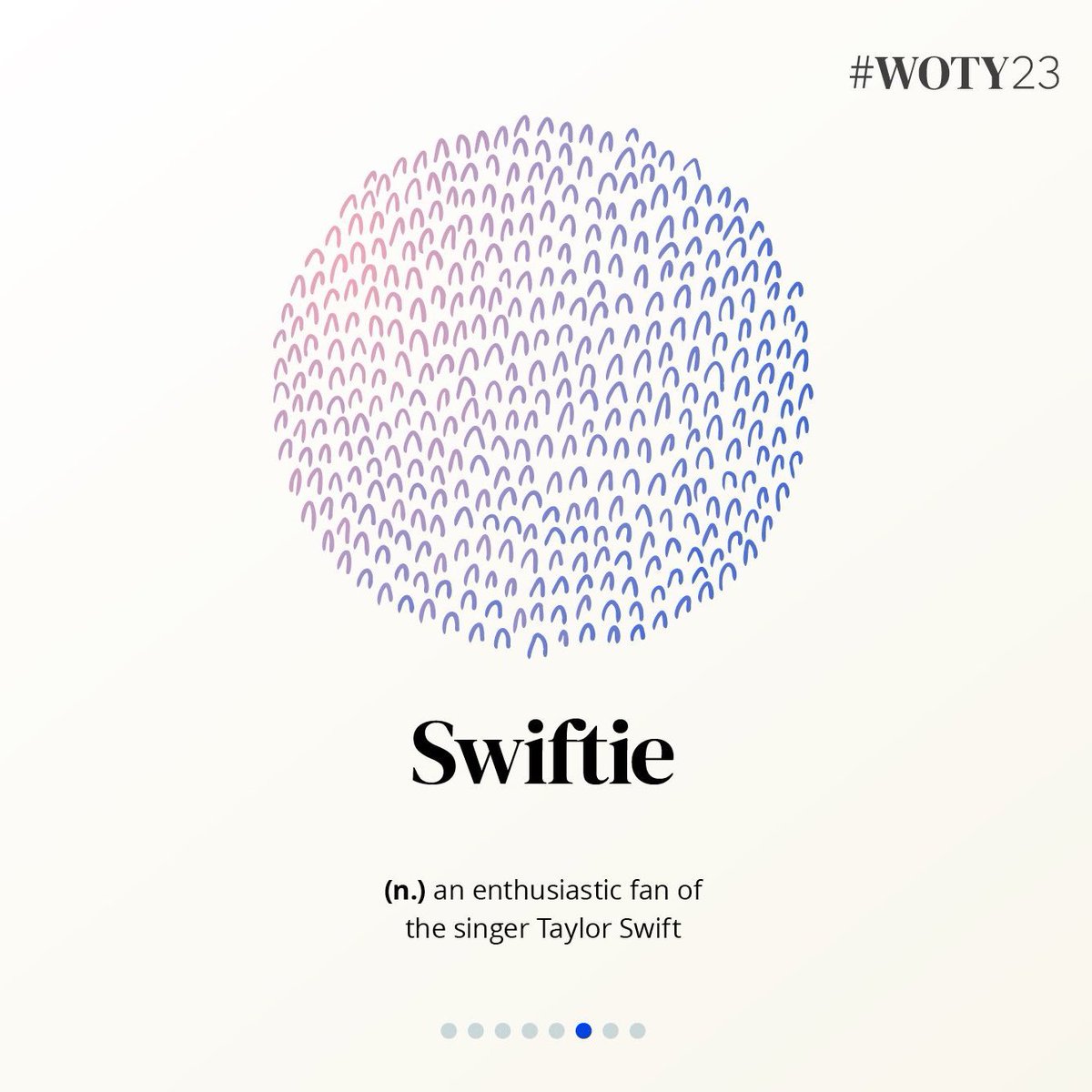 📖| La palabra 'Swiftie' fue elegida como una de las Palabras del Año por Oxford en su lista anual de 'Words Of The Year'. #WOTY23 🖊️