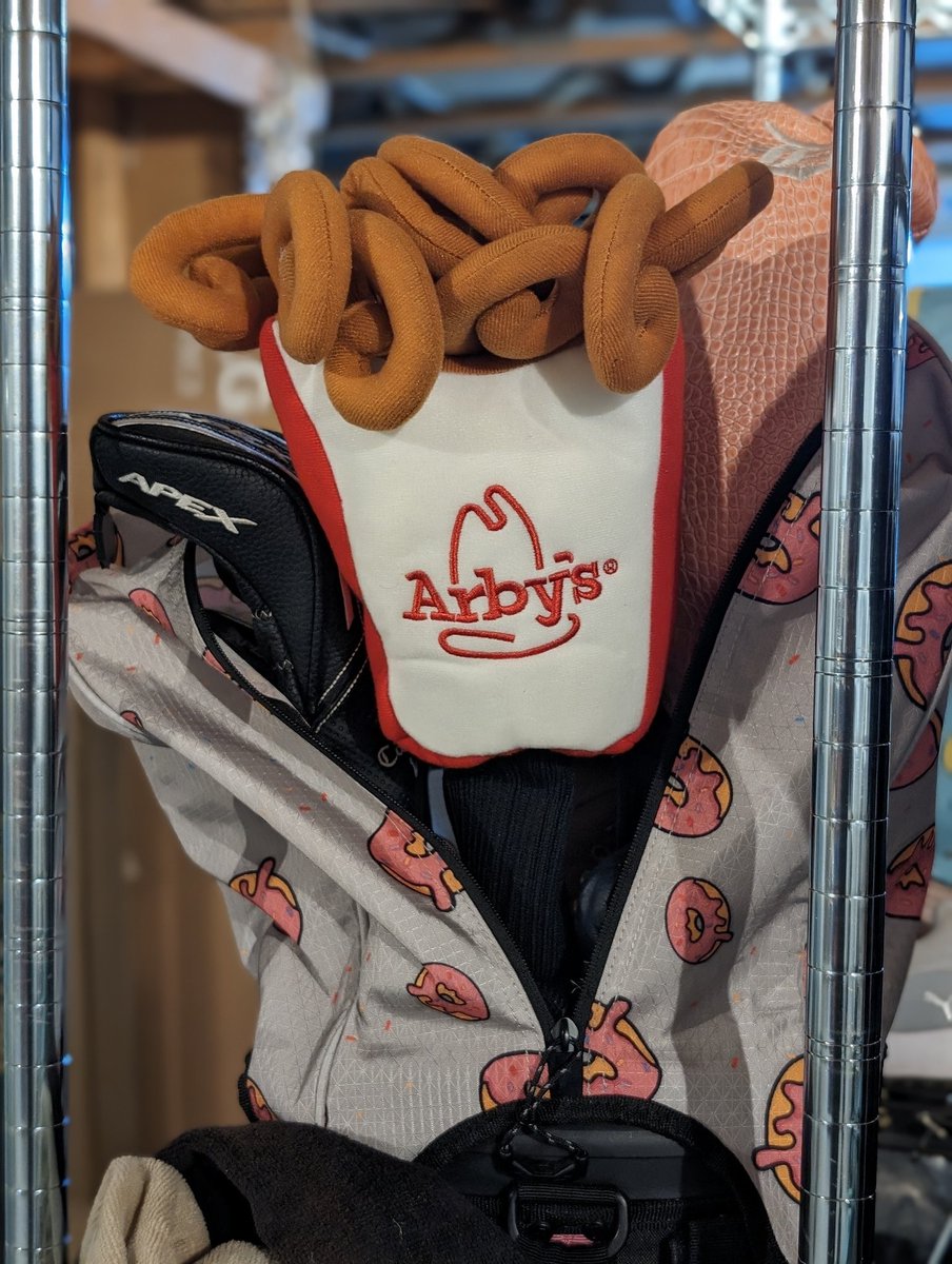 Gotta rep the best fast food french fries in the game while out on the course. <a href="/Arbys/">Arby's</a> can we get a Beef 'N Cheddar bag next?