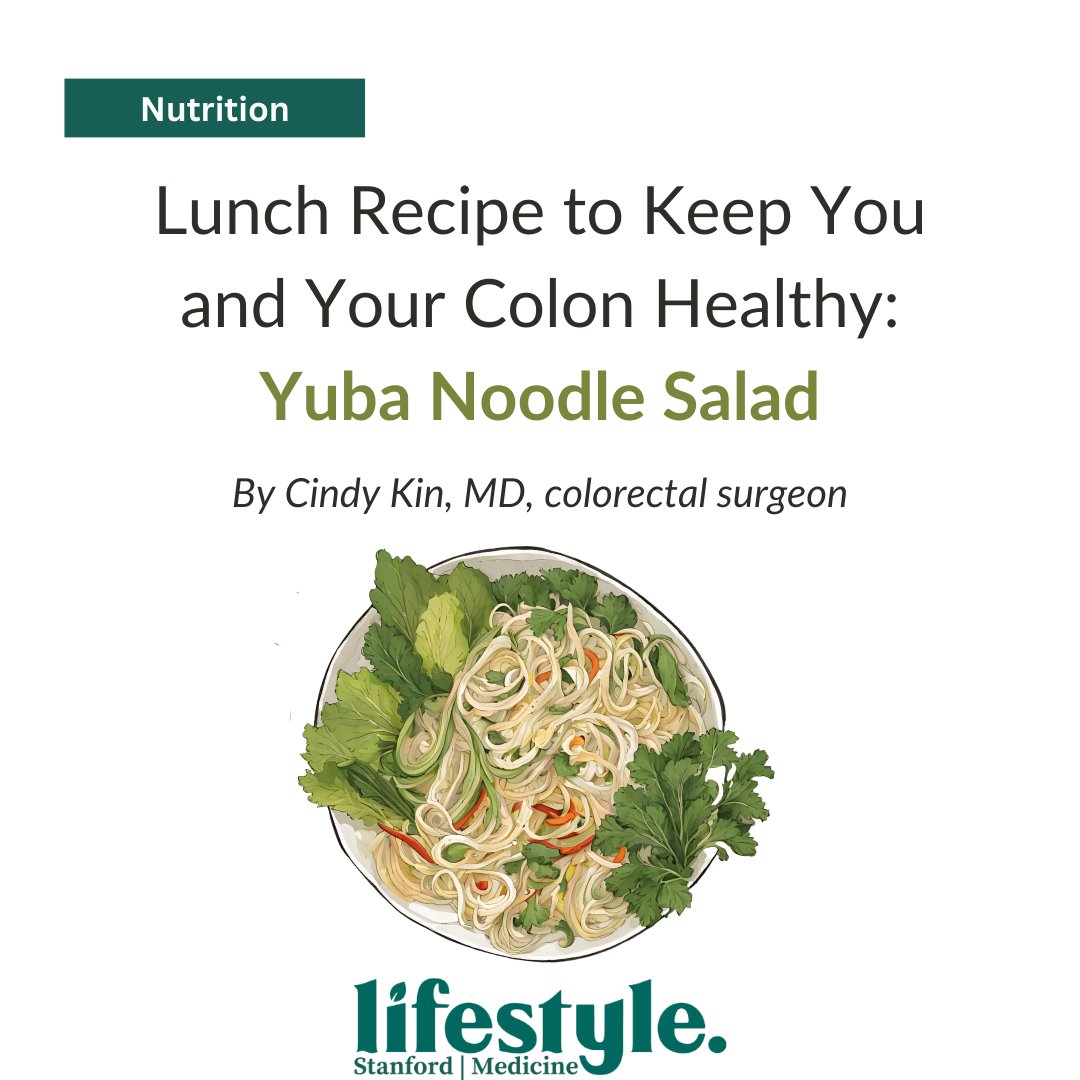 StanfordLifeMed's tweet photo. In the series of posts, Dr. Cindy Kin, a colorectal surgeon at Stanford University, recommends some of her favorite meals. Today, she shares her favorite lunch, Yuba Noodle Salad.

Check out Dr. Kin’s blog for more of her recipe recommendations: https://t.co/26AnIZBDGo https://t.co/4bgj57VenG