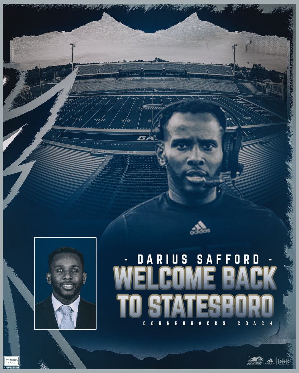 GSAthletics_FB's tweet photo. Former Eagle @CoachSafford Named Georgia Southern Cornerbacks Coach

📰 https://t.co/8iwyETNe6H

#HailSouthern https://t.co/FpV8KDaiAl