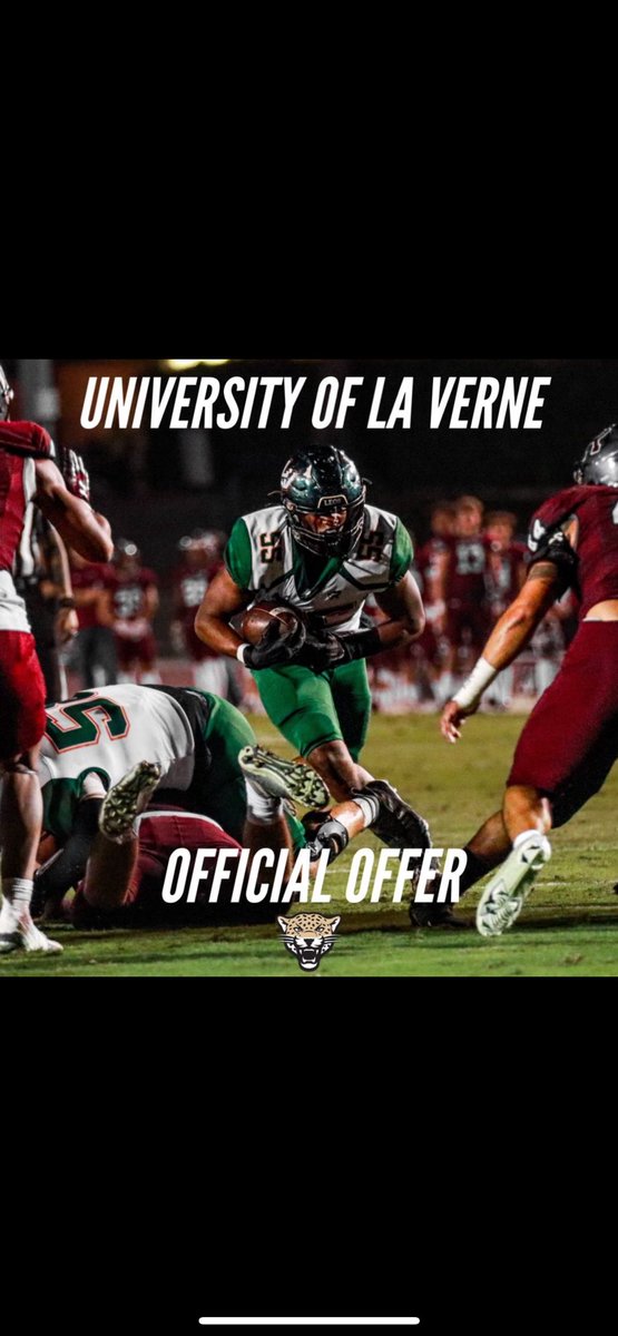 e93pabs (@pbooty80) on Twitter photo After a conversation with <a href="/UlvTom/">OL Coach Tom Martinez</a> I’m thankful to receive an offer from the University of La Verne !! @UnvirstyLaverna <a href="/ULV_Football/">La Verne Leopards Football</a>
<a href="/CoachRomero_CC/">Coach Romero </a> @CoachHansen3 <a href="/RaymondMyers6/">Ray Myers</a> <a href="/CabrilloFB_/">Cabrillo College Football</a> After a conversation with <a href="/UlvTom/">OL Coach Tom Martinez</a> I’m thankful to receive an offer from the University of La Verne !! @UnvirstyLaverna <a href="/ULV_Football/">La Verne Leopards Football</a>
<a href="/CoachRomero_CC/">Coach Romero </a> @CoachHansen3 <a href="/RaymondMyers6/">Ray Myers</a> <a href="/CabrilloFB_/">Cabrillo College Football</a>