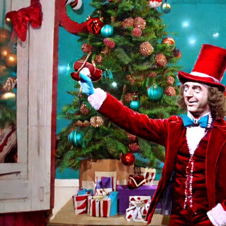 Best_Collabs's tweet photo. "Willy Wonka as Santa Claus" https://t.co/Q3kLZIjgJF