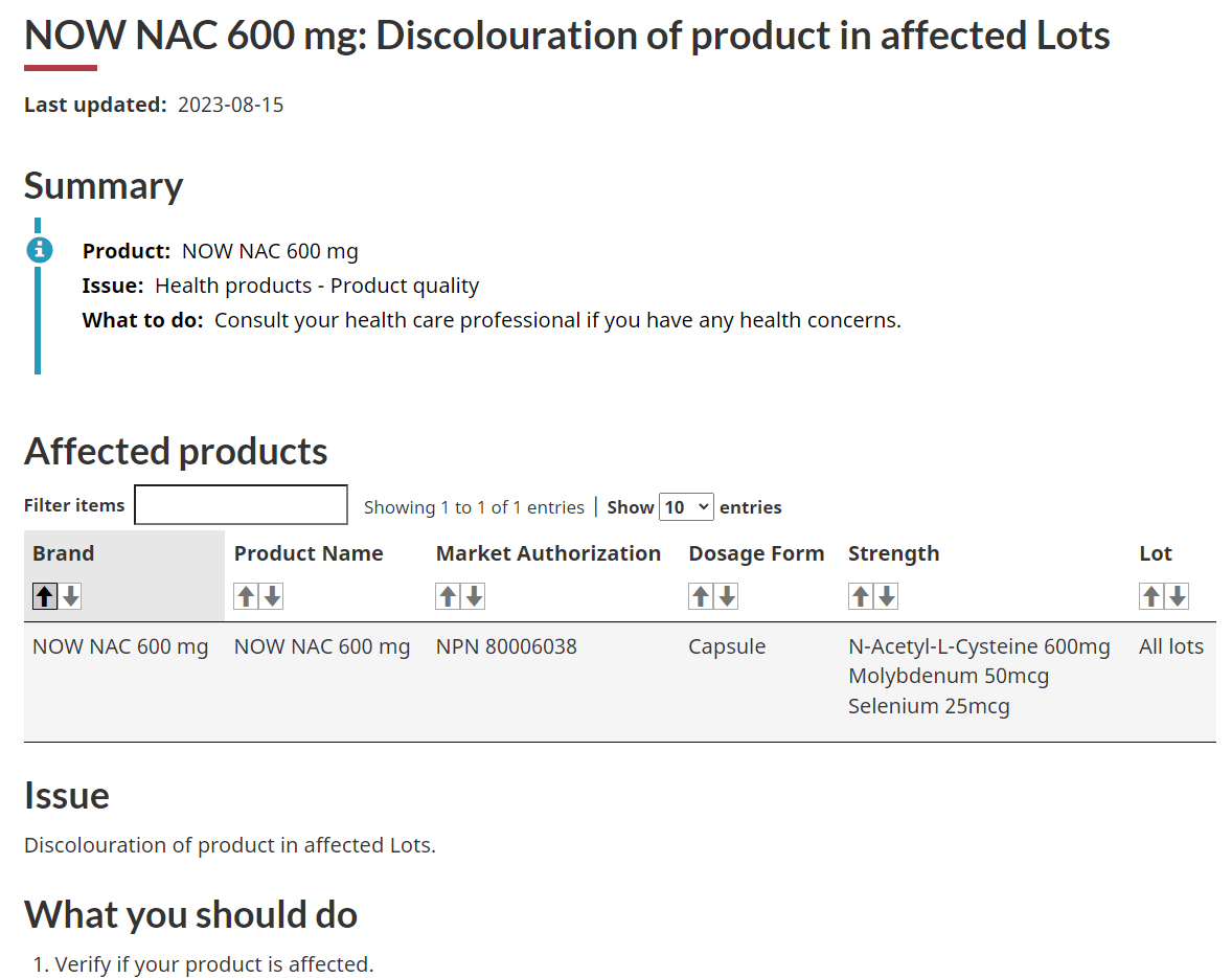 BREAKING NEWS: I've just received notification from Amazon 

that Health Canada is going after NAC N-Acetyl Cysteine

NAC is one of key supplements that helps COVID-19 mRNA Vaccine Injured (&amp; Long COVID)

NAC also helps manage pulmonary inflammation

Why now? 🤔
#cdnpoli #ableg