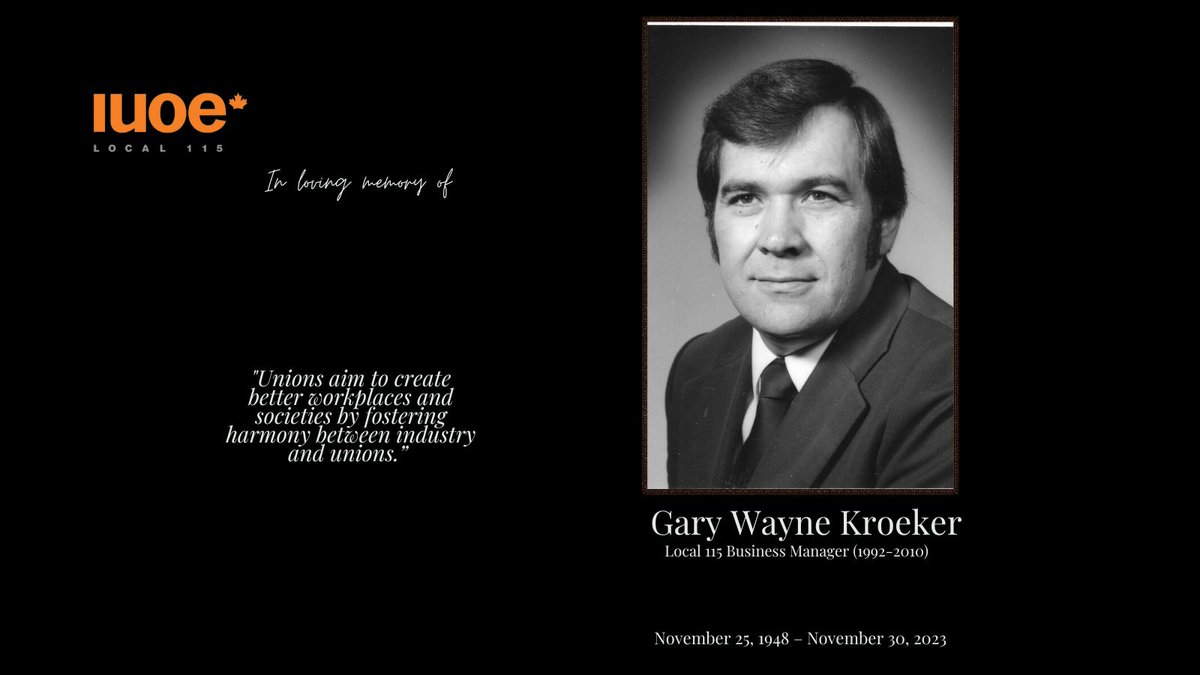 iuoe115's tweet photo. With a heavy heart we announce the passing of Brother Gary Kroeker. Rest in Power✊✊ https://t.co/oKv37vToYm https://t.co/kZE15j3FtW