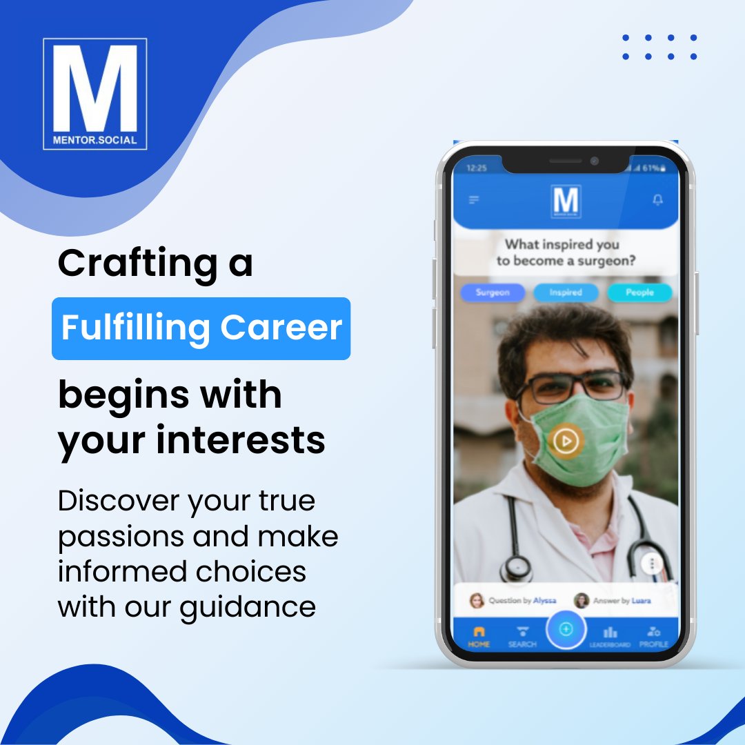 Did you know that choosing a career aligned with your interests increases job satisfaction? We'll guide you to discover your passions and make informed choices. 

#CareerSuccessTips #mentorsocial #mentorsocialapp #mentoring #students #learning 🎓