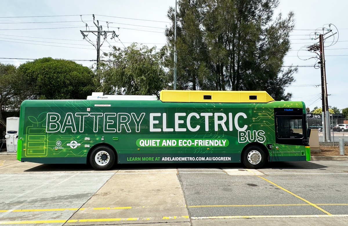 Introducing our first 100% electric bus to join the Adelaide Metro network! 🚍❇️

The BEB, or Battery Electric Bus, can cover 260 km's of travel range on a single charge! 🔋 🔌

Passengers will enjoy a quiet &amp; eco-friendly journey to their destination.

🔗tinyurl.com/2r2tkzz6