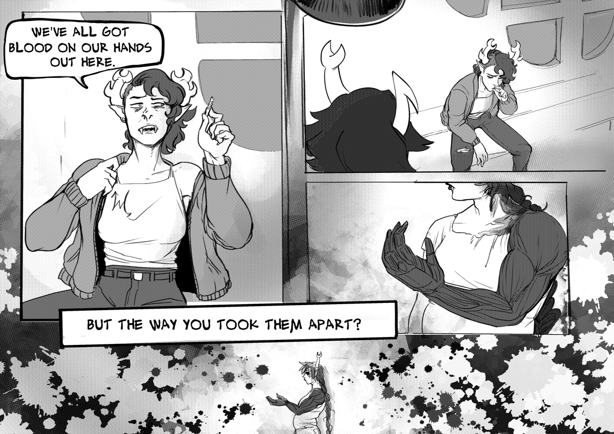 riotbreakerr's tweet photo. I might get into it later, but meanwhile have this! Pun's working with the text, I'm at the art. I drew this a while ago, too, just wanted to test screen tones and learn a few things. (2/3) https://t.co/6ztT0G8lM3