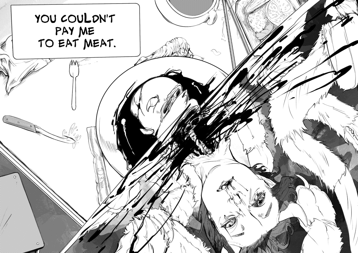 riotbreakerr's tweet photo. I might get into it later, but meanwhile have this! Pun's working with the text, I'm at the art. I drew this a while ago, too, just wanted to test screen tones and learn a few things. (2/3) https://t.co/6ztT0G8lM3