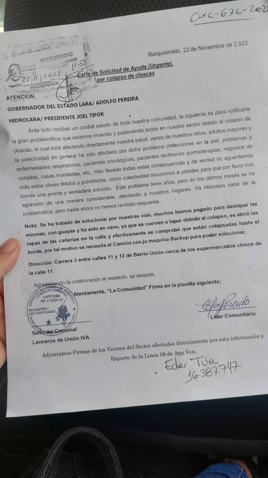 edertua's tweet photo. Oficio entregados a los entes Hidrolara y Emica #ConMaduroMasAlegria necesitamos lo más urgente posible la visita de las cuadrillas... https://t.co/ojmyW9XCP0