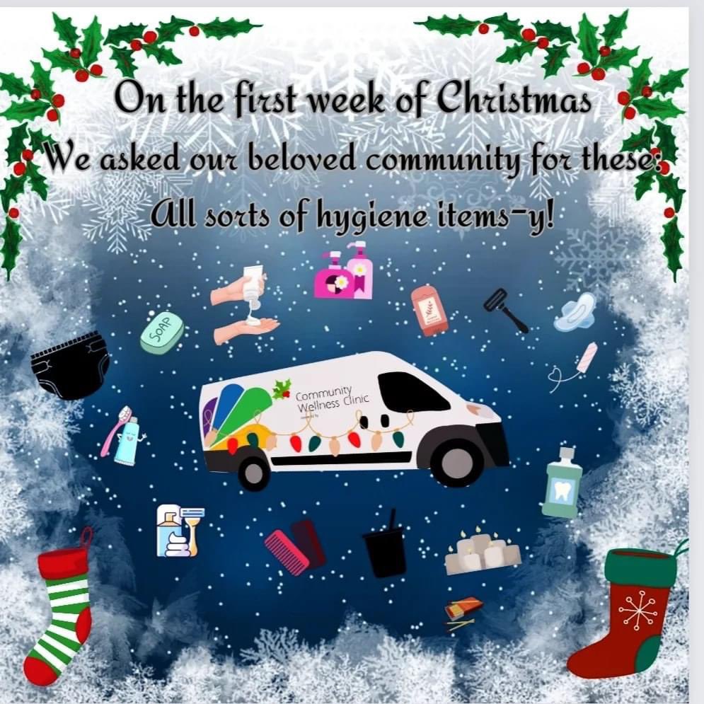 SanguenOutreach's tweet photo. 🎶🎶On the first week of Christmas we asked our beloved community...
For all sorts of hygiene items-y!🎶 🎶
We are looking for: deodorants, toothbrush, toothpaste, mouthwash, soap, shampoo, conditioner, razors, nail clippers, qtips, body and hand cream, lip balm, ensure or Boosts https://t.co/WEMR4QT0Zc