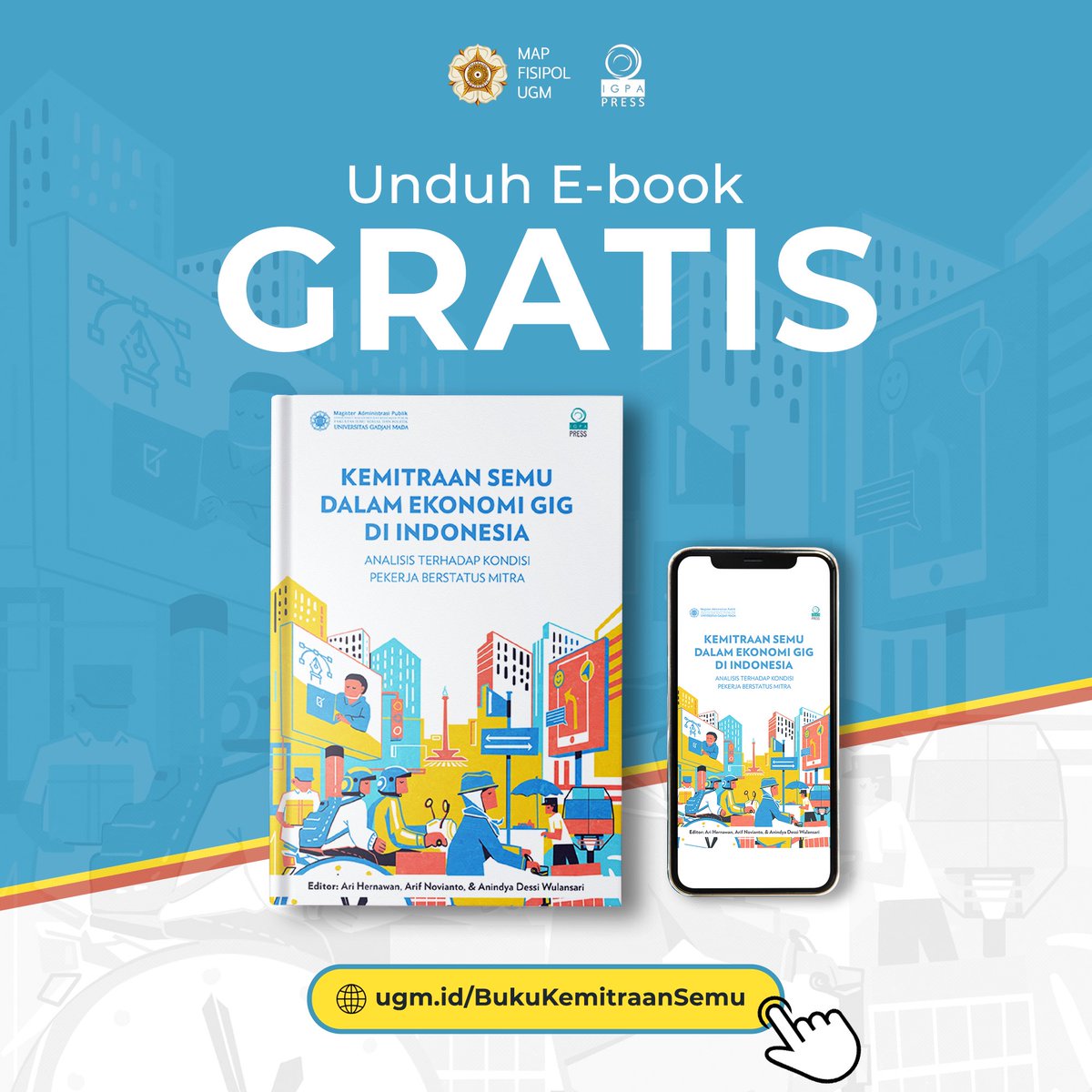 Baru terbit! Tulisan saya tentang resiliensi mitra Go-Massage yg bertahan setelah platformnya tutup. Artikel ini adalah bagian dari penelitian disertasi saya, dan terbit sebagai book chapter di buku “Kemitraan Semu dalam Ekonomi Gig”. Unduh gratis di: ugm.id/BukuKemitraanS…