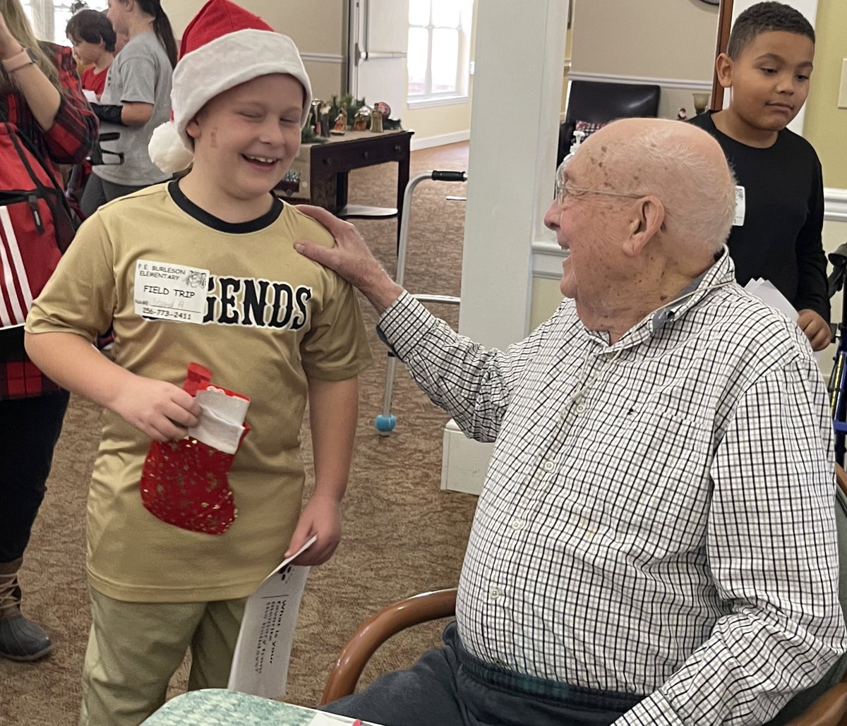 Today our students visited an Assisted Living. They each decorated their doors and then spent some time getting to know their new friends! This was their reaction when they asked them who they had a crush on when they were in elementary school. 😜 School is not just about