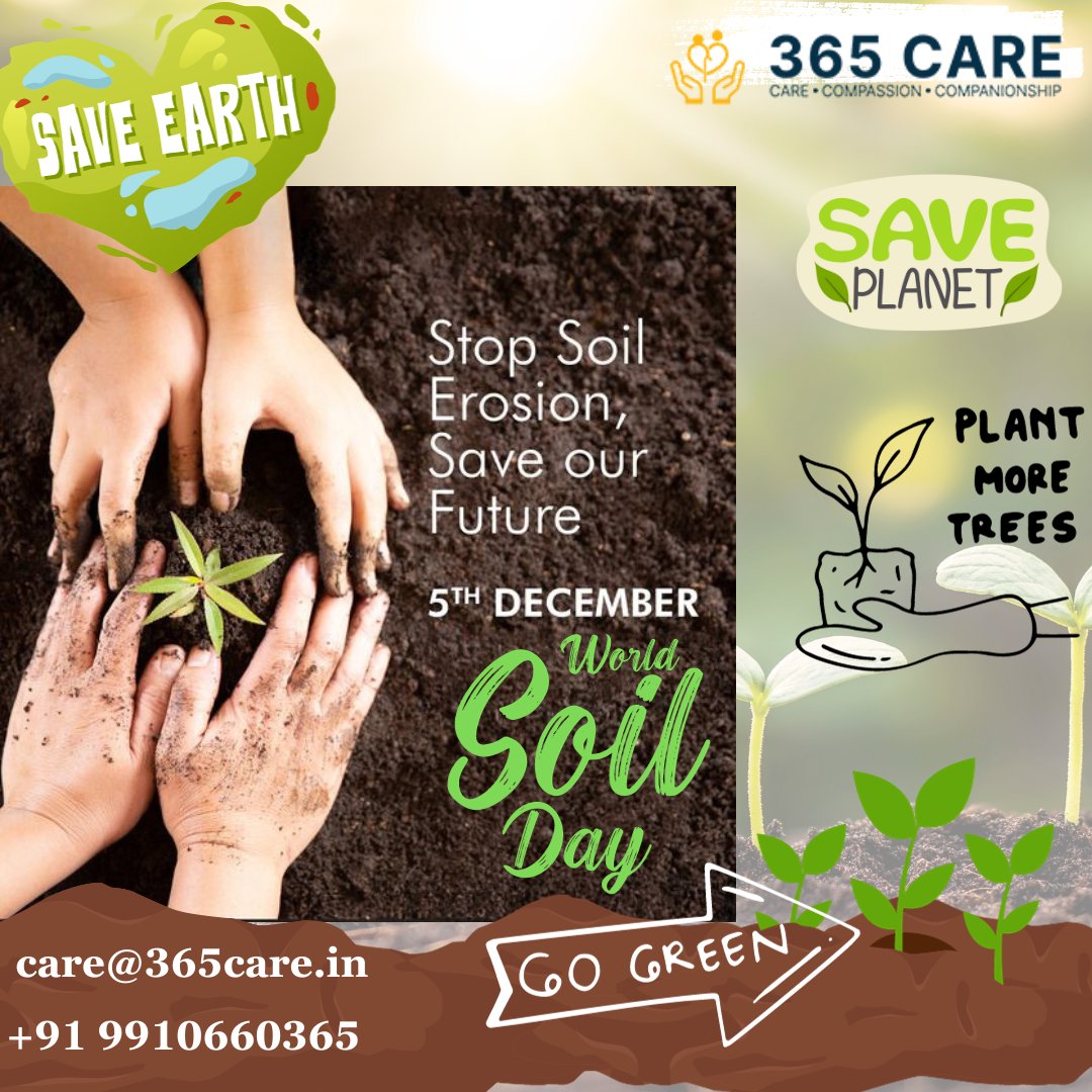 This World Soil Day, pledge to adopt eco-friendly practices, such as water conservation and reforestation, to safeguard the Earth's soil and promote environmental resilience 365care.in
#fightflu #GTA6 #dictator @soniaRainaV @PrinceArihan @sameersharmaa @payalbhayana