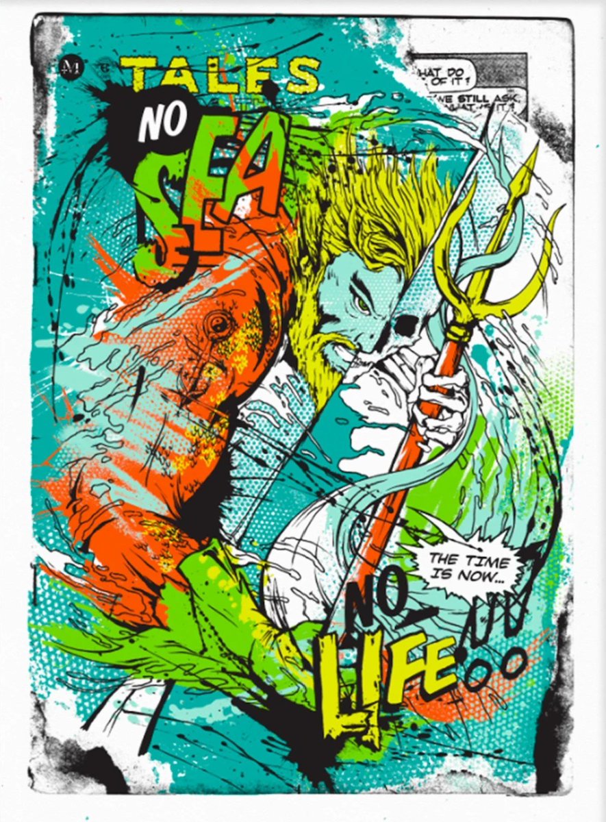 NinjaTurtlesToy's tweet photo. https://t.co/SNRT09p9U3
Aquaman No Sea No Life Color Silkscreen Print by Meggs
#superhero #superheroart #Comic #ComicArt #comics #superherotoys #art #graffiti ##2016 #Aquaman #Beard #Black #Blue &amp; Teal #Classic Crest White Paper #Comics #DC Comics #Man #meggs #Ocean &amp; Sea #Ora... https://t.co/iGnw9lJxcG