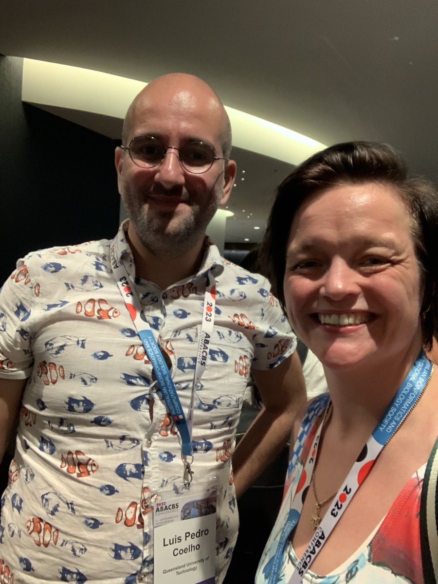 It’s very exciting to finally meet brilliant people in person. Especially when they are in a similar field! 🦠🧬 💻  <a href="/luispedrocoelho/">Luis Pedro Coelho</a> 

Really enjoying #ABACBS2023! <a href="/abacbs/">ABACBS</a> 👏🏻