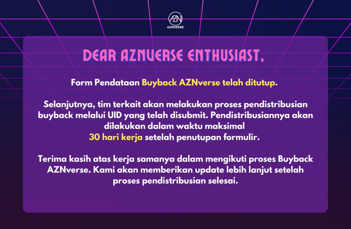 ‼️Pengumuman terkait proses buyback AZN